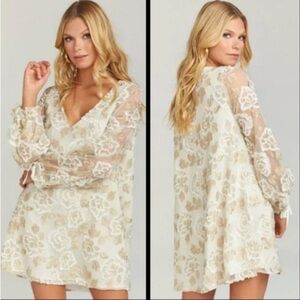Show Me Your Mumu Webster Mini Dress - Precious Petals Cream and Gold Floral XL